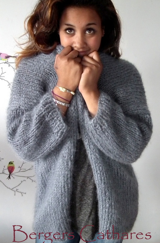Doudouce veste mohair- tricoté main ou kit à tricoter - Les Bergers Cathares