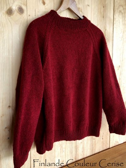 Pull pure laine de France tricoté à la main