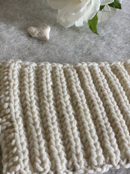 Côte Brioche tricoté en pure laine Nature