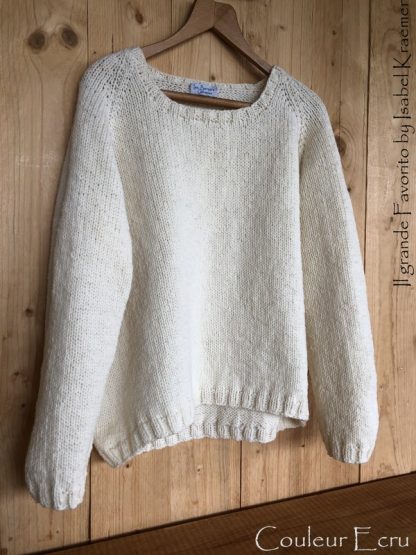 Pull en laine de France 100% tricoté à la main