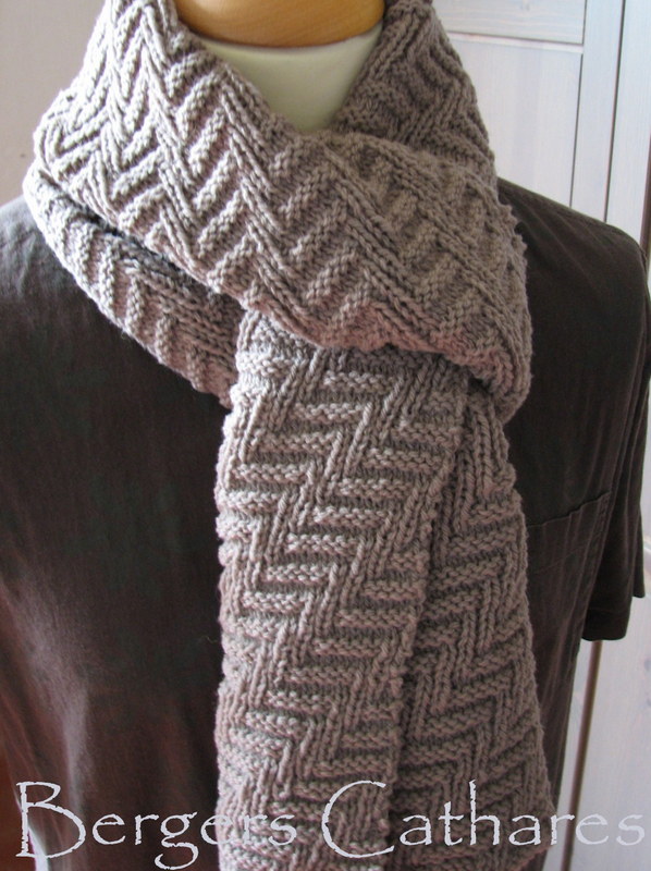 Caucase : écharpe homme pure laine - Kit à tricoter/Tricoté à la