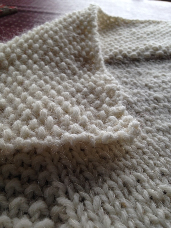 Couverture 100% laine tricotée en france