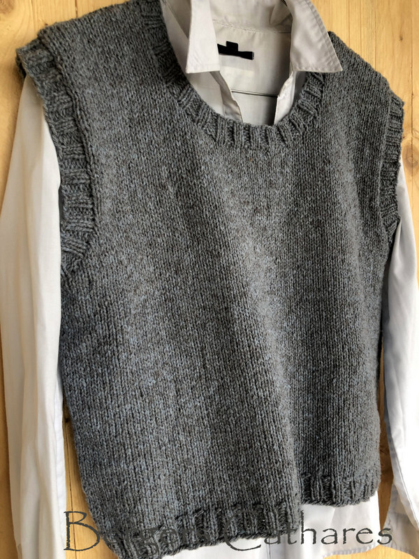 Peyrepertuse : débardeur sans manches laine - Kit à tricoter / Tricoté à la  main (Homme/Femme) - Les Bergers Cathares