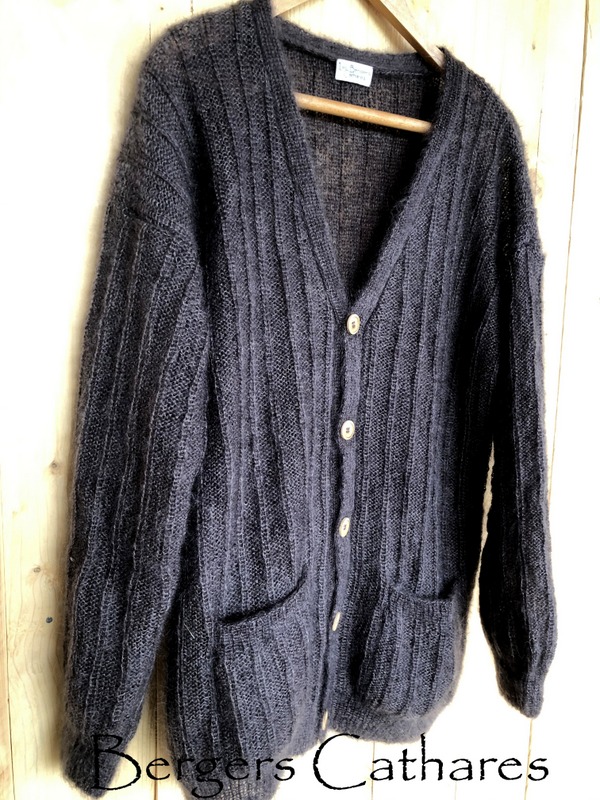 Chardon veste mohair - Kit à tricoter / Tricoté main - pour homme ou femme  - Les Bergers Cathares