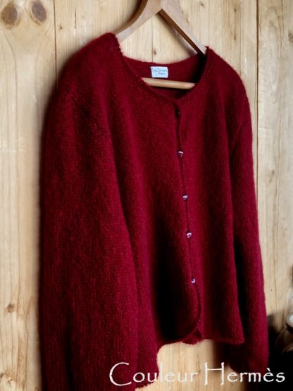 gilet mohair tricoté main couleur hermes