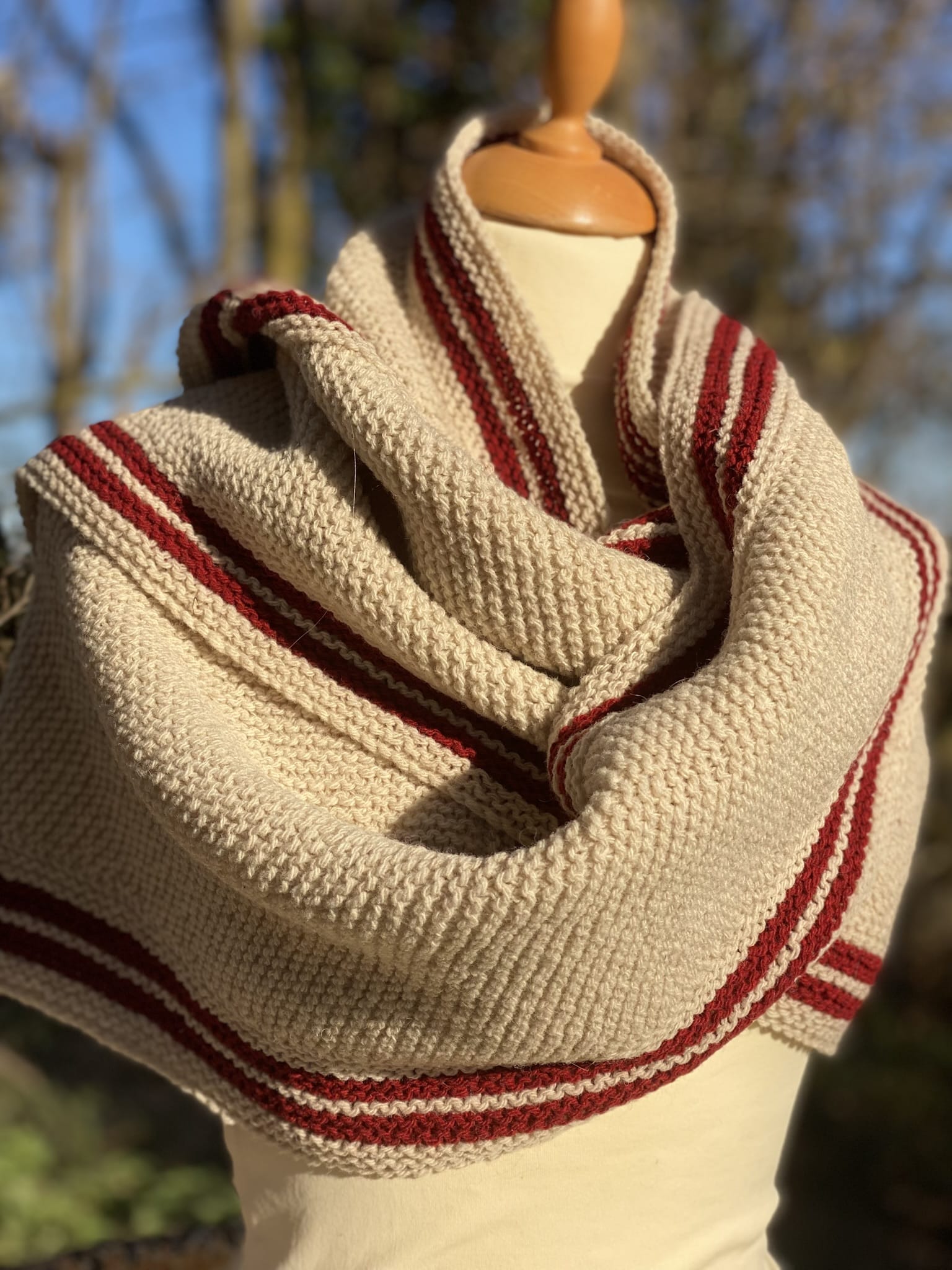 châle écharpe en pure laine de nos moutons